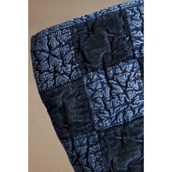 Anthropologie Dark Blue Quilted Navona Stocking - Picture 2 of 5